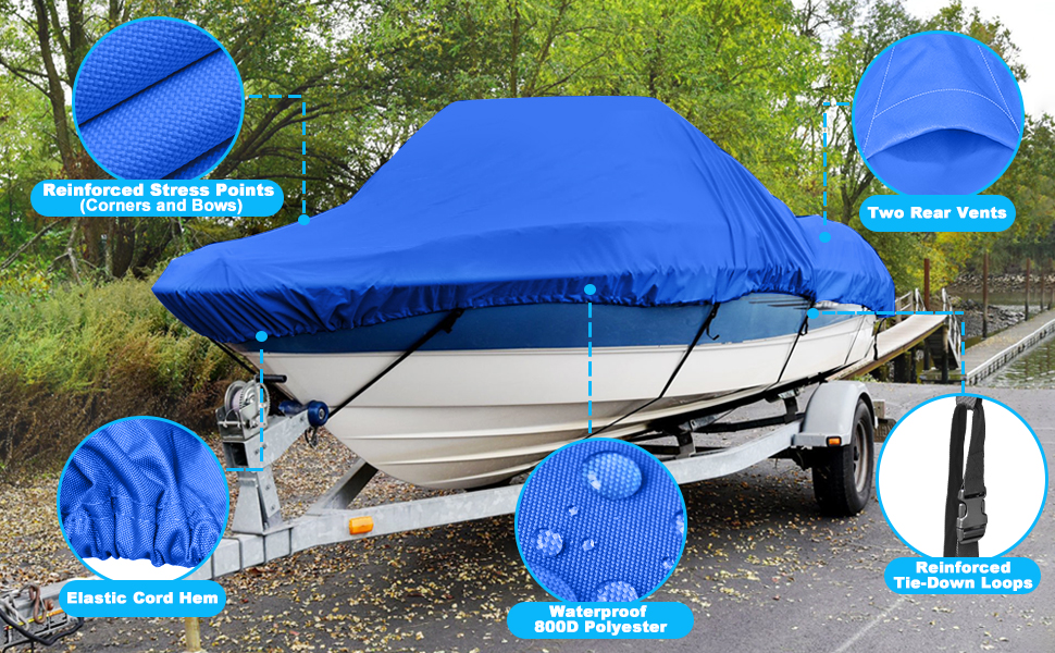 BOATPRO Waterproof Center Console Boat Cover 1719ft, Heavy