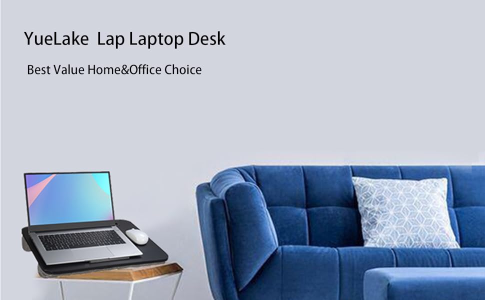 Black, Portable Laptop Desk Fits Up to 16" Laptops, with