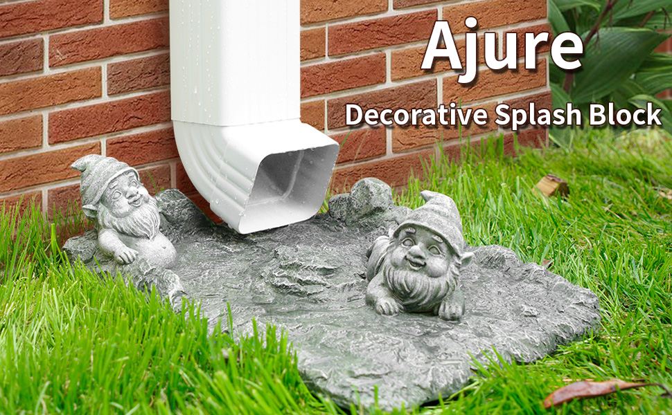 Ajure Gnome Gutter Guard, Splash Block for Garden