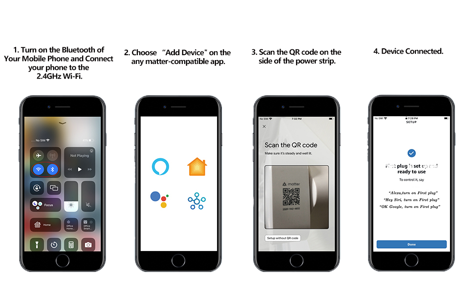 The Matter Power Strip Connection Steps