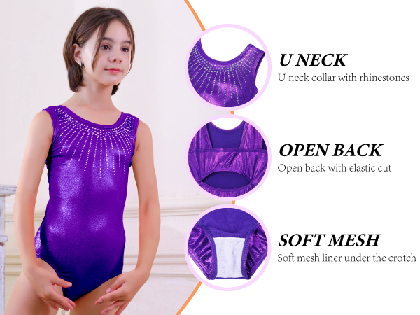 Amazon.com: BAOHULU Gymnastics Leotards for Girls Shiny