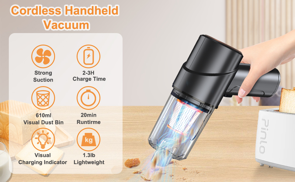 Handheld Vacuum, Car Vacuum Cleaner Cordless, Portable Powerful