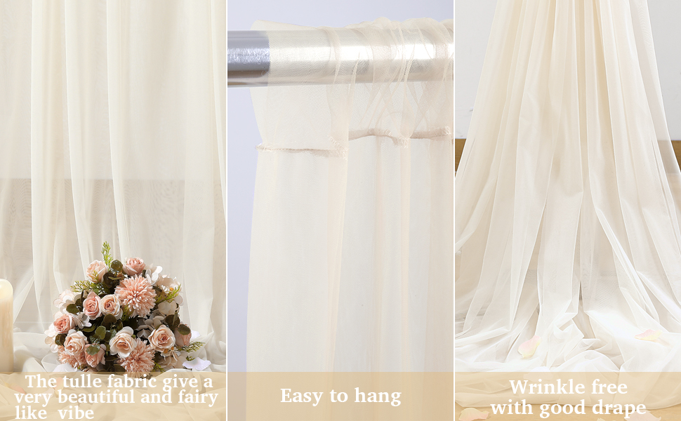 champagne backdrop curtain