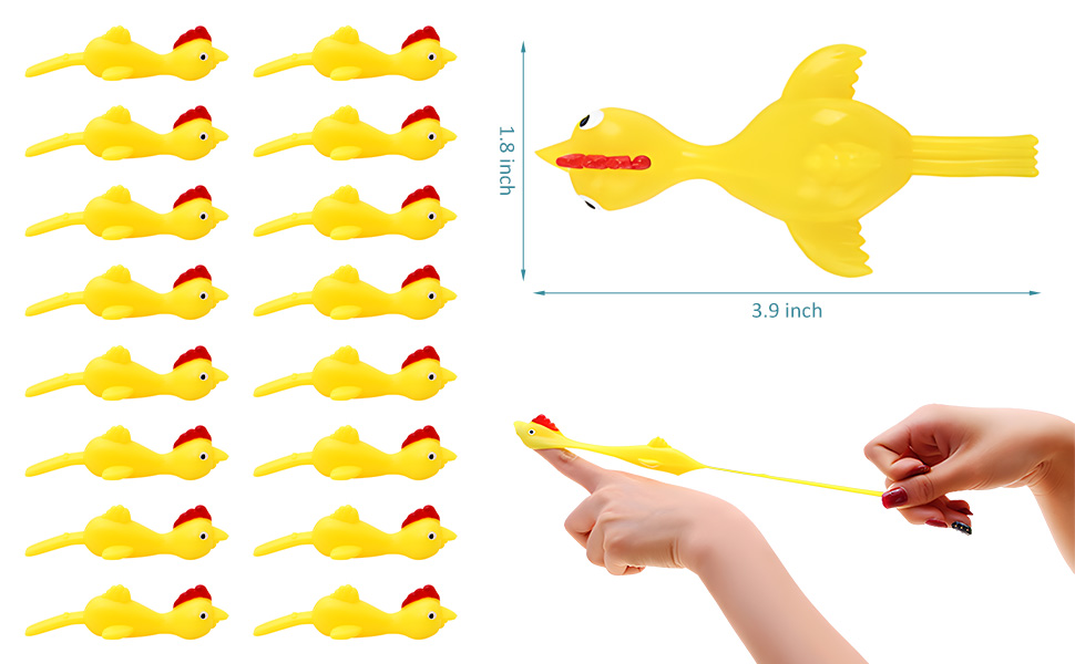 16 Pieces Rubber Chicken, Rubber Chickens Chicken Toys Prank Slingshot