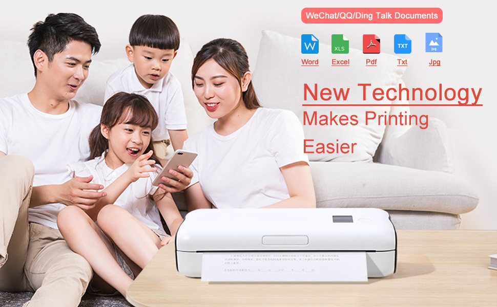 プリンター・複合機 A4 Portable Thermal Printer Portable Thermal Printer, Thermal Printer for Mobile Office