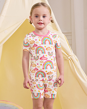 babee Reshinee Baby Girls Pajamas Sets 2-8Y Toddler Kids Soft Comfy Modal Tencel Long-Sleeve 