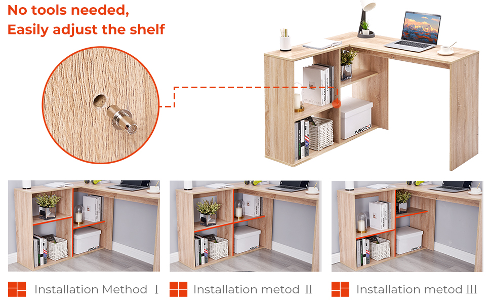 Aingoo Corner Desk L Shaped Desk Computer Desk for Home Office
