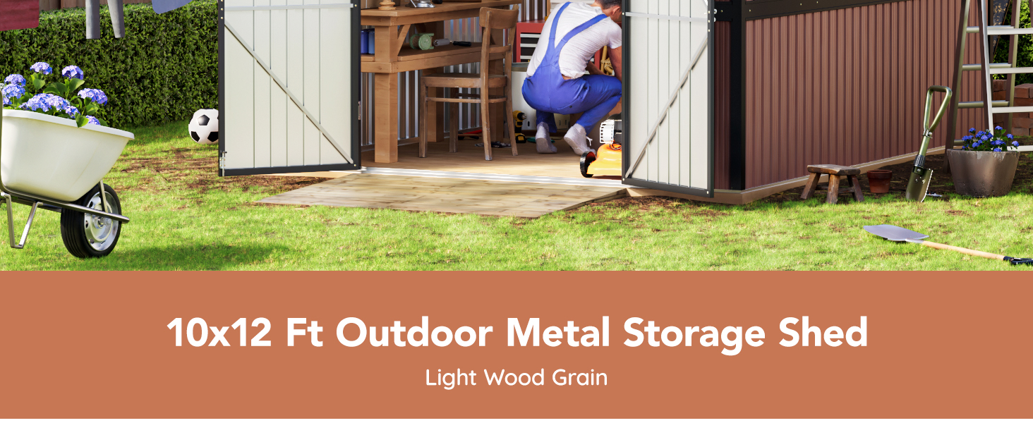 10X12X7.5 FT Outdoor Metal Storage 