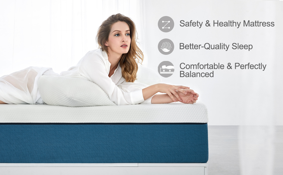 Molblly Double Mattress Memory Foam Mattresses with Fire Resistant