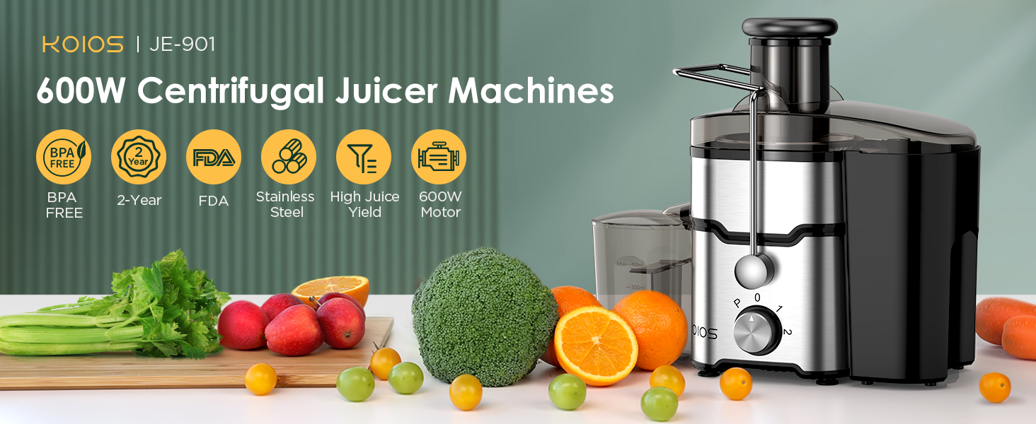 Juicer Machines, KOIOS 600W Centrifugal Juicer Extractor