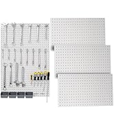 Peg Boards for Walls Metal Pegboard Panels Garage Wall Organizer, 3 Pcs 24