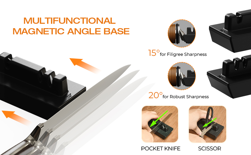 Rolling Knife Sharpener with Industry Diamonds, Knife Sharpening Tool Works for Any Hardness of