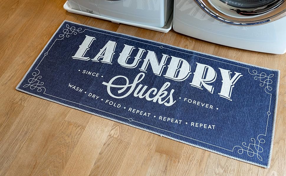 Soft Woven Rugs, 24x56 Laundry Room Rug, 85 Cotton, Funny