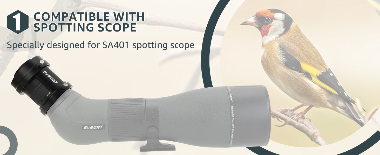 SVBONY SA407 Camera Adapter for Spotting Scopes, Spotting