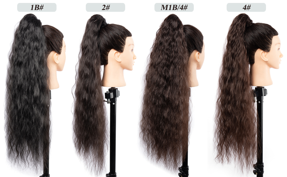 Blonde Ponytail Extensions 32 Inch Corn Wave Ponytail