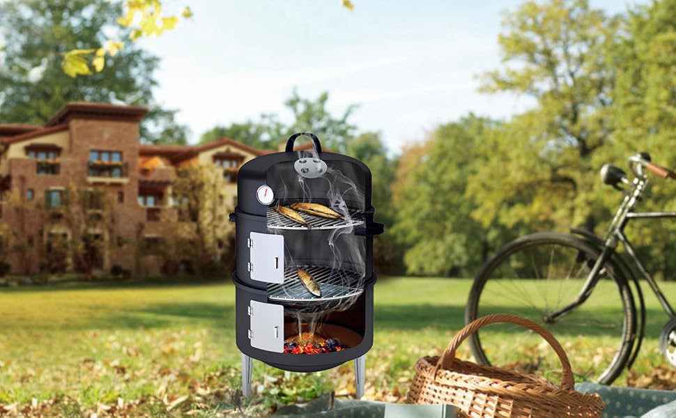 17'' vertical smoker grill 