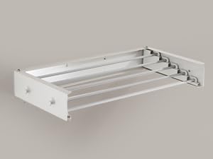 clothes drying rack wall mounted for laundry - 5 Aluminum Rods for Maximum Efficiency