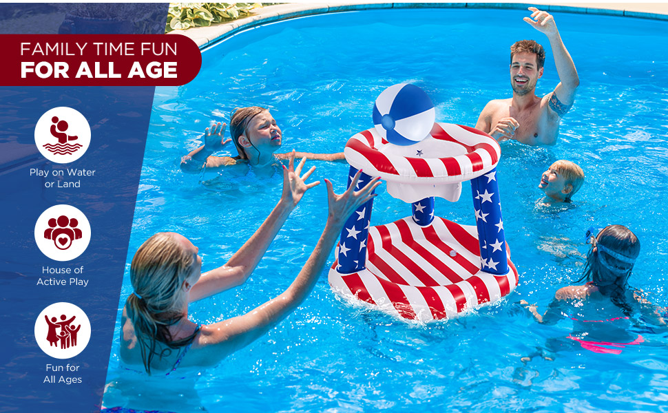 KIDDITOY Pool Volleyball Set Inground Pool Volleyball Net