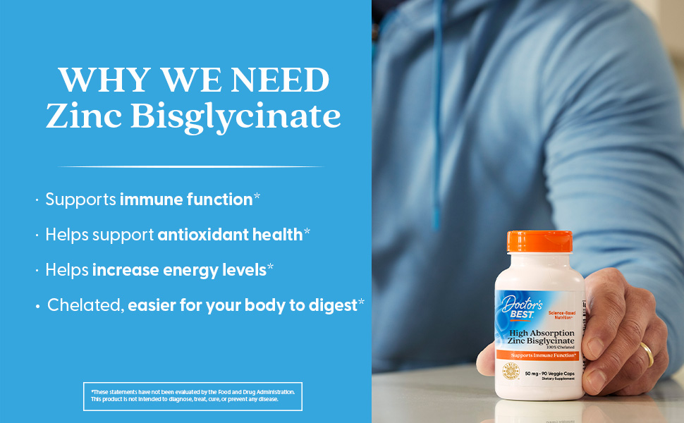 Zinc Bisglycinate, Doctors Best, Vitamins, Minerals
