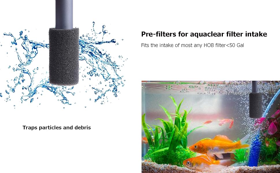 ATITOWEL 4 Packs Aquarium Filter Intake Foam for Aquaclear
