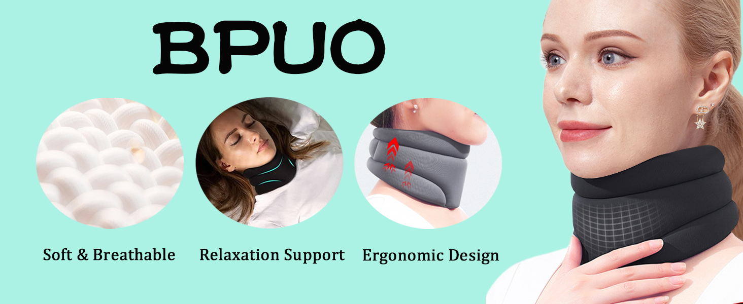 BPUO Cervicorrect Neck Brace Anti Snoring, Soft Cervical Collar for Neck Pain