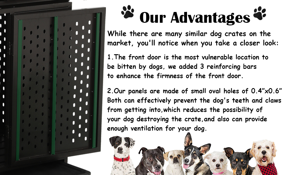 44 inch Indestructible Heavy Duty Dog Crate for Large Dogs