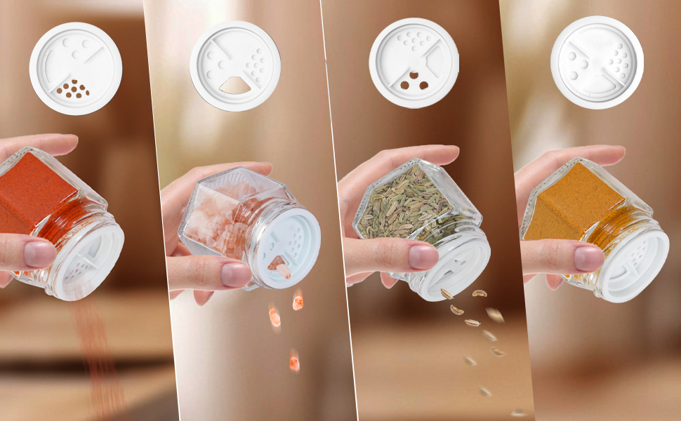 Magnetic Spice Jars With Shaker Lids