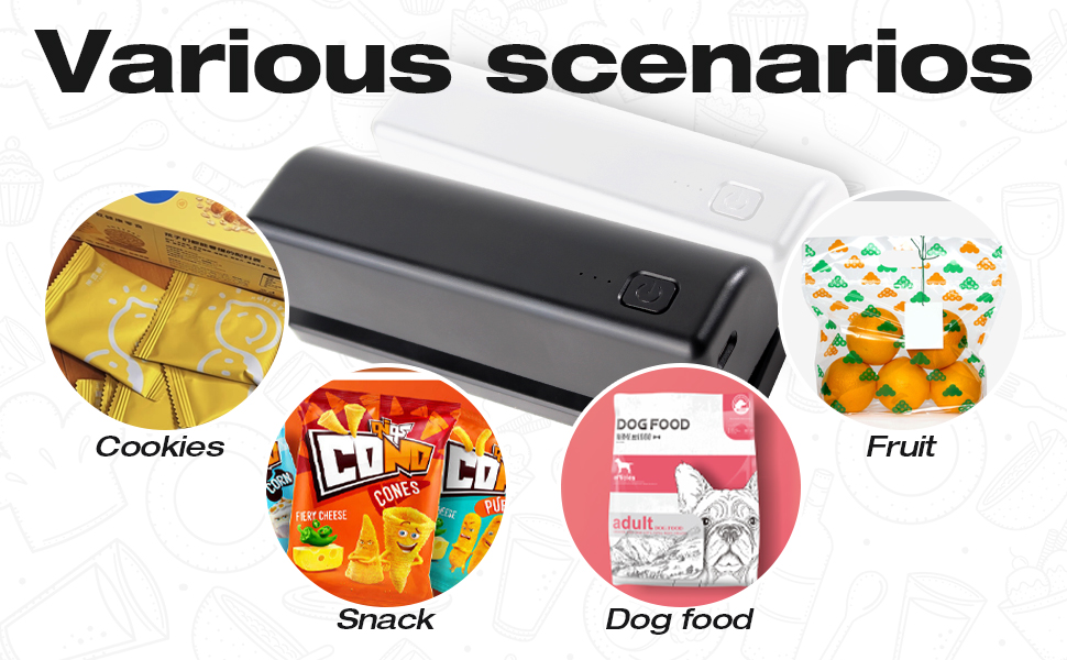 Mini Bag Sealer, Rechargeable Bag Sealer Heat No Preheating Required 3 Adjustable