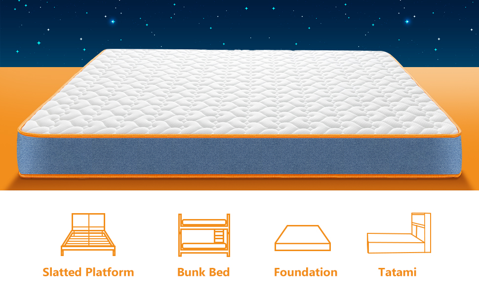 Maxzzz Twin Mattress, 6 Inch Spring Mattress Gel Foam Hybrid Mattress