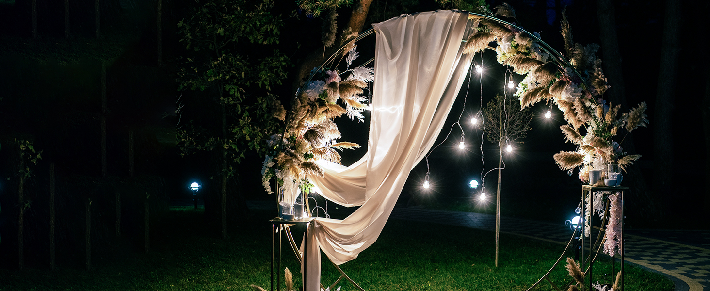 Olle Metal Garden Arch Trellis Also Amazing for Night
