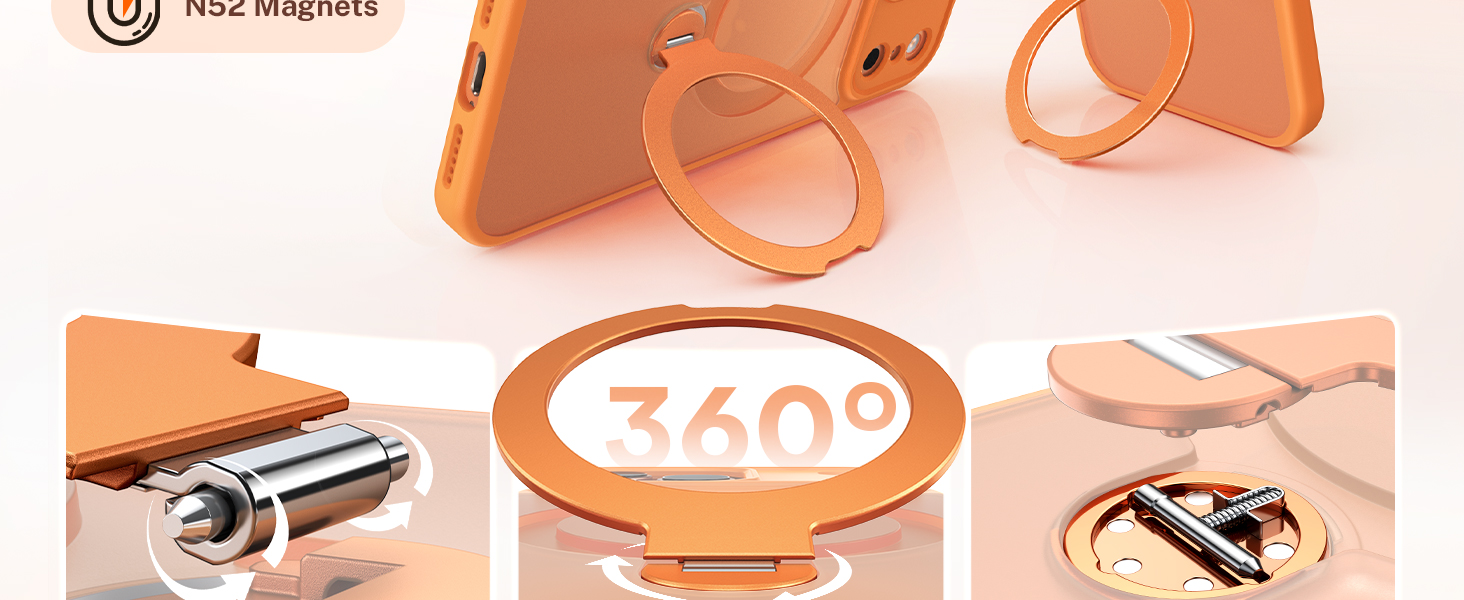 360 spin magnetic stand case for iPhone 17 pro max case