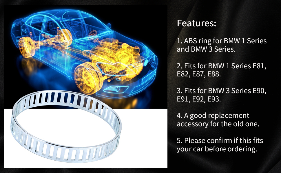 ABS Ring, Reluctor ring Reluctor 00019979 00004194 for 1 Series E81 E82 E87 E88 3 E90 E91 E92