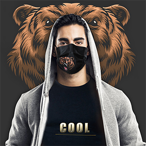 black face masks with designs