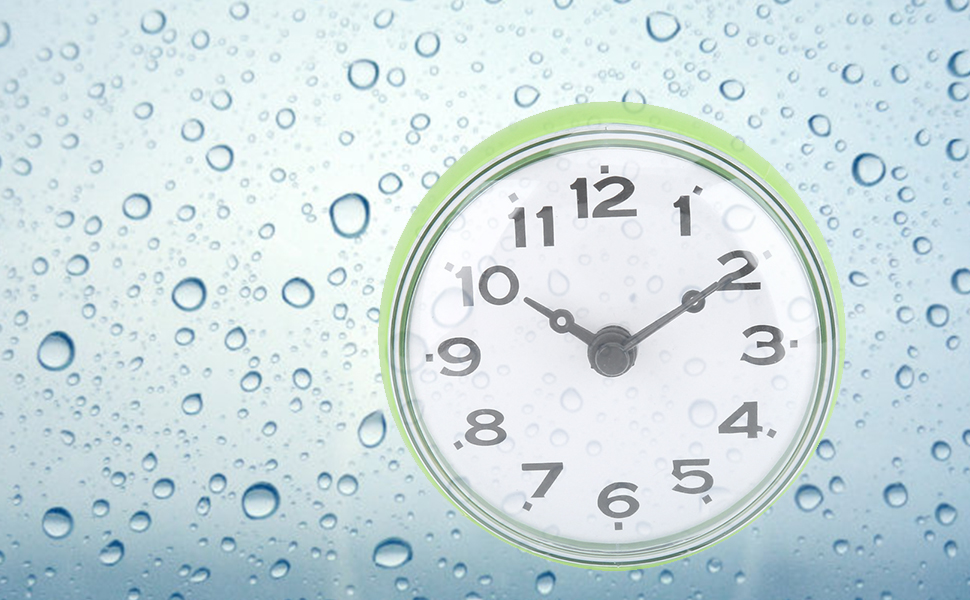 Bathroom Clock, Suction Cup Wall Clock Waterproof Bath Shower Clock for