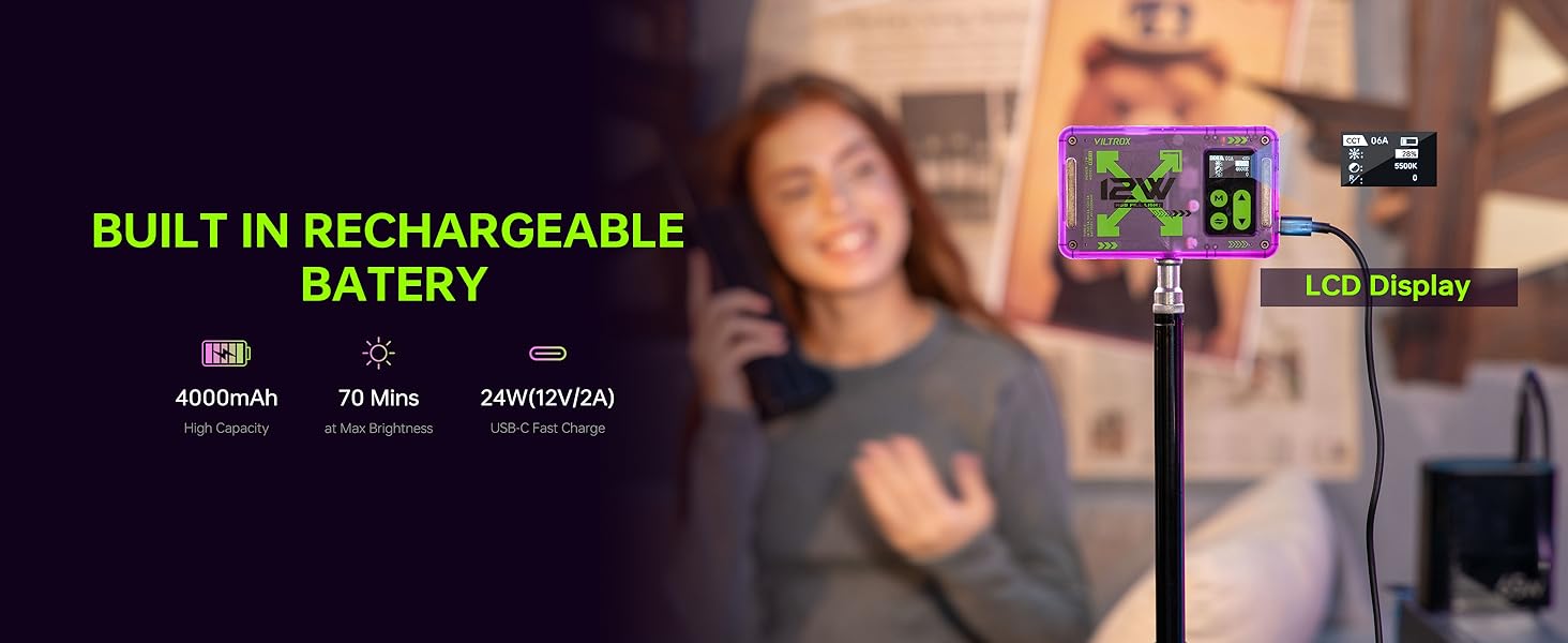 VILTROX Magnetic RGB Video Light 360° Full Color Portable LED Camera Light Panel