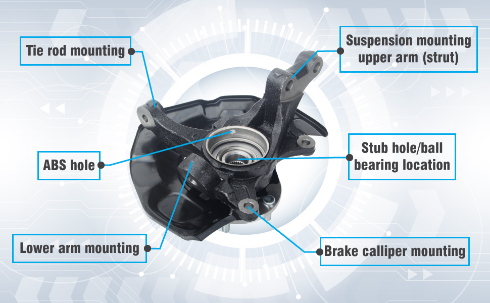 DOSKJOK Steering Knuckle Wheel Hub Bearing Assembly Front