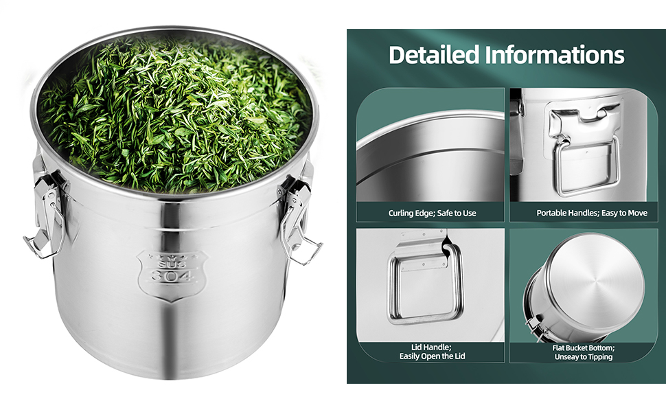 Rice Cereal Grain Canisters Container for Household Kitchen Food Bean Flour Oil Milk Storage Bucket