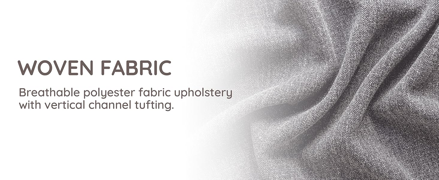 Bed Frame Fabric Upholstered Vertical Channel Tufted Wingback Headboard Footboard Strong Wood Slats