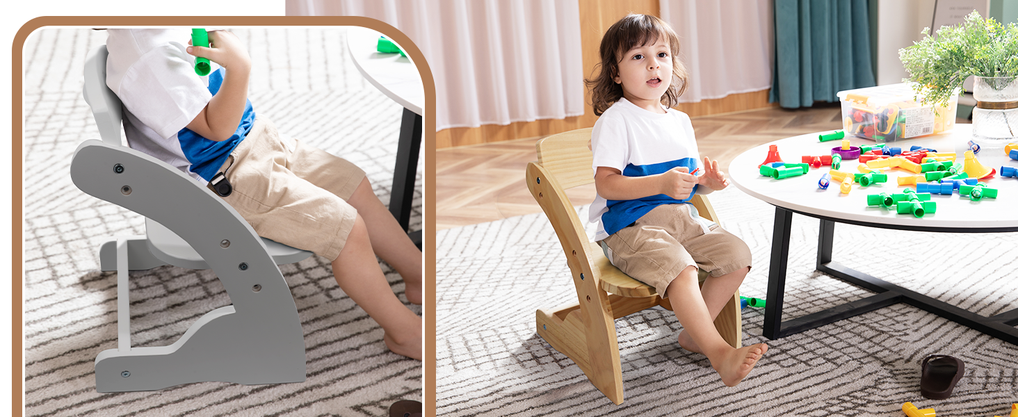HOUCHCIS Toddler Chair, Wooden Toddler Chair for Kids