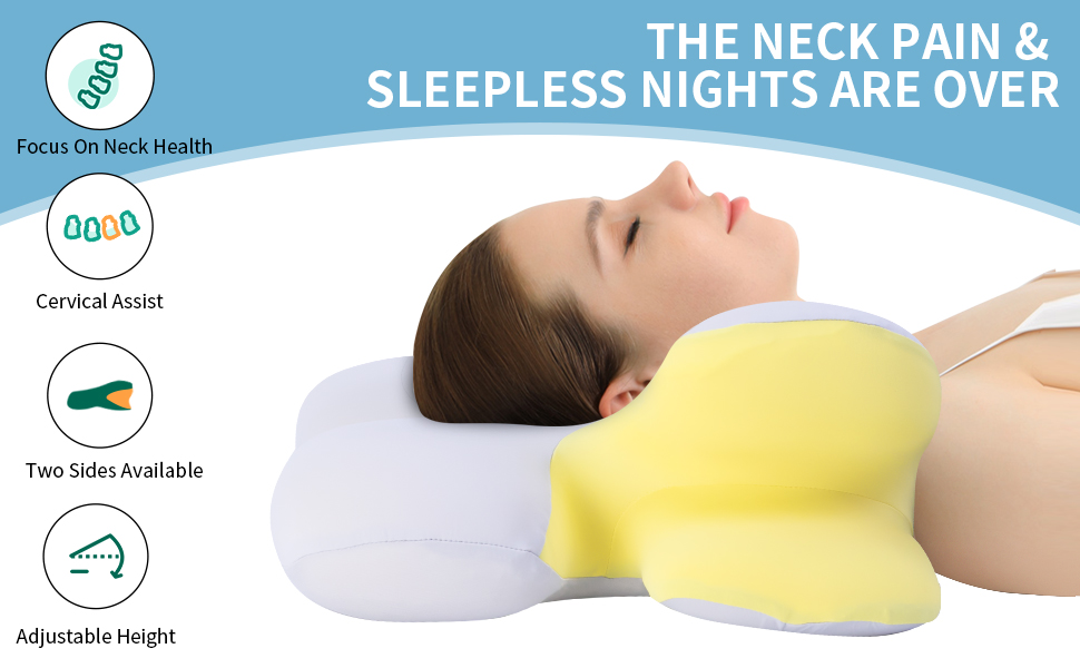 Cervical Memory Foam Pillow  Contour Pillows   Orthopedic Sleeping Neck Contoured Support Pillow