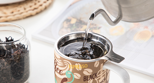 Tasse à Thé Avec Infuseur CEEFU - 473ml, Porcelaine Et Bambou | Parfaite Pour Thé En Vrac