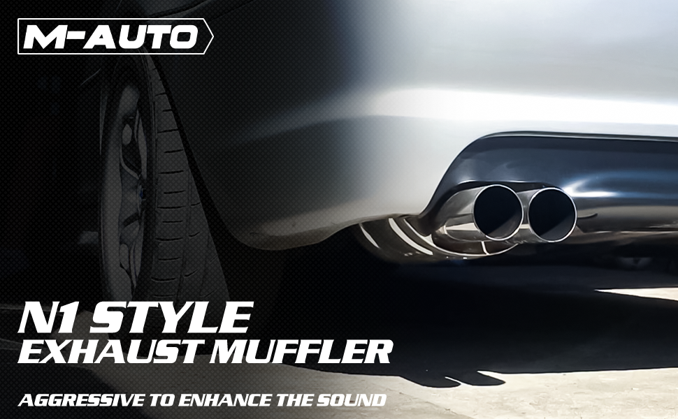 MAUTO Single Chamber Muffler, 2.5" Inside Inlet and 2.25