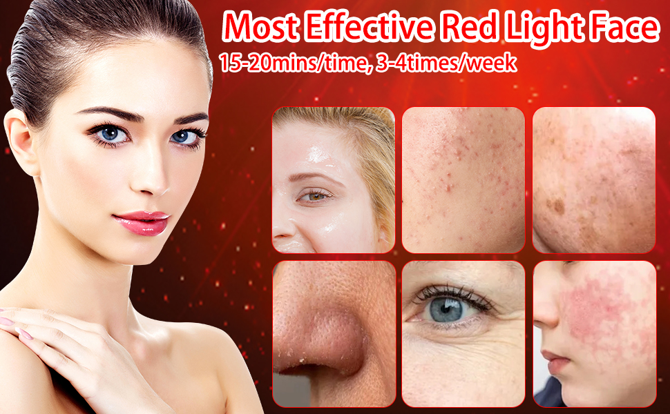 Lumière rouge pour le visage, près de la lumière de visage infrarouge