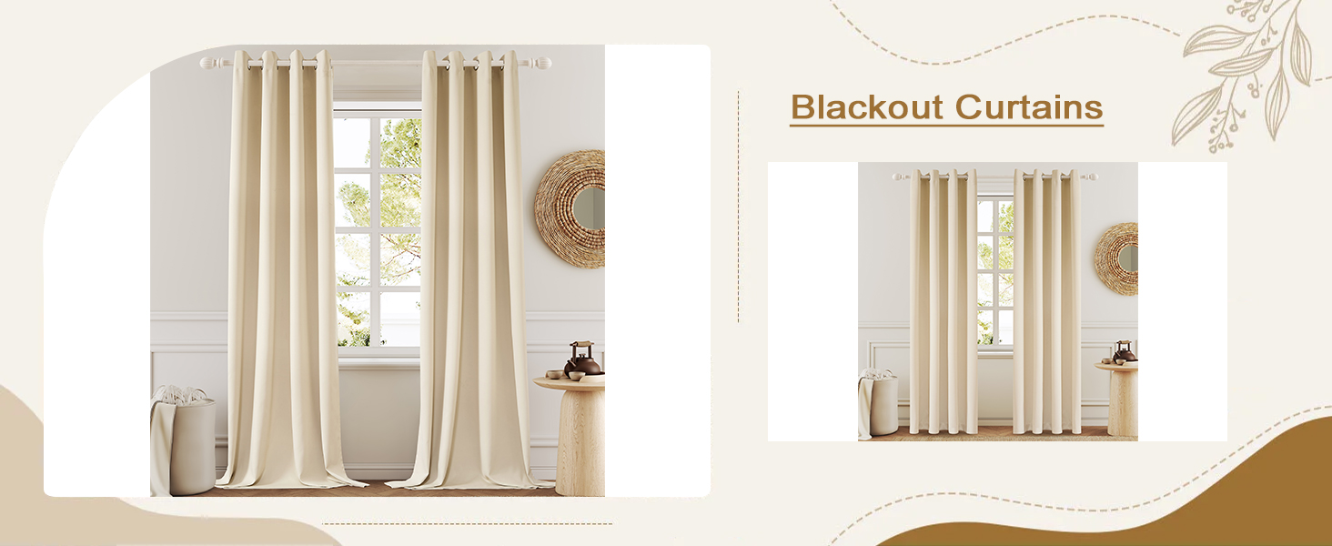 beige blackout curtains
