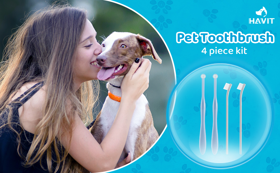 HAVIT Dog Toothbrush Cat Toothbrush, Pack of 4 Dog