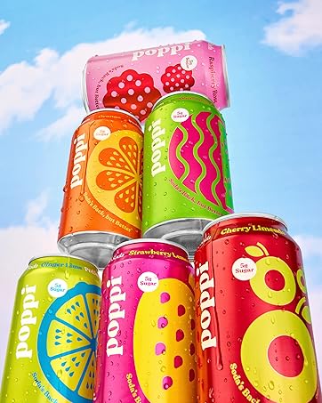 Hương popi Poppi (12) 12-oz Cans Prebiotic Soda - Root Beer - QVC.com