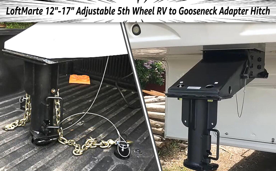 LoftMarte 12"17" Adjustable 5th Wheel RV to Gooseneck