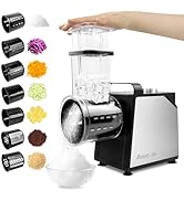Anatole Electric Cheese Grater 7 Blades Ice Shaver Stainless Steel Vegetable Shredder 250W BPA-Fr...