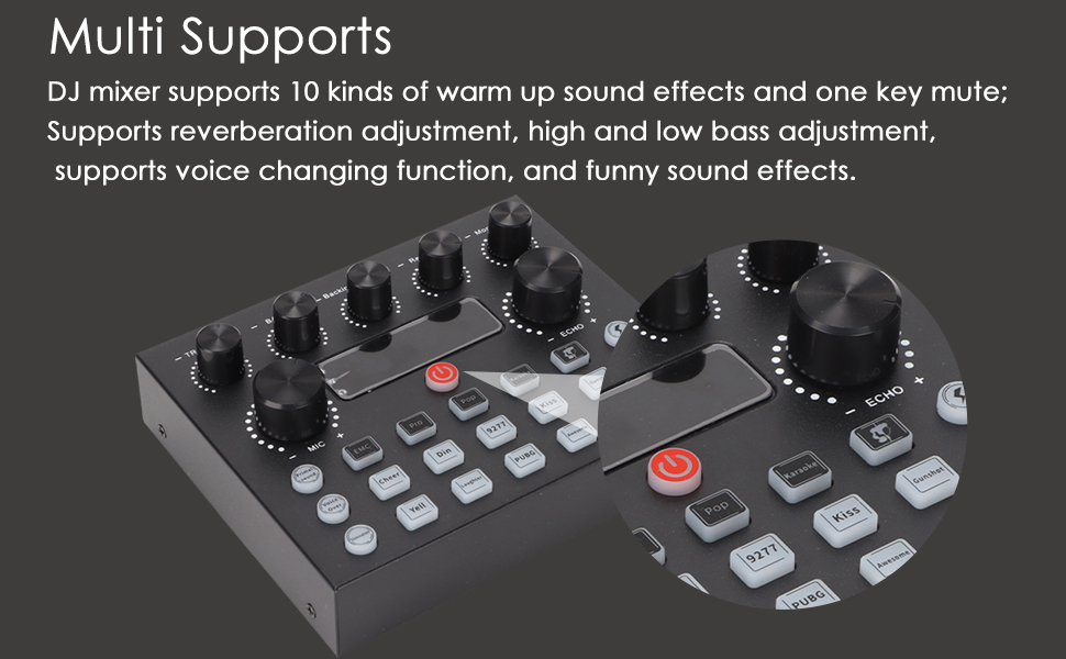 Audio Mixer, Live Sound Card and Audio Interface