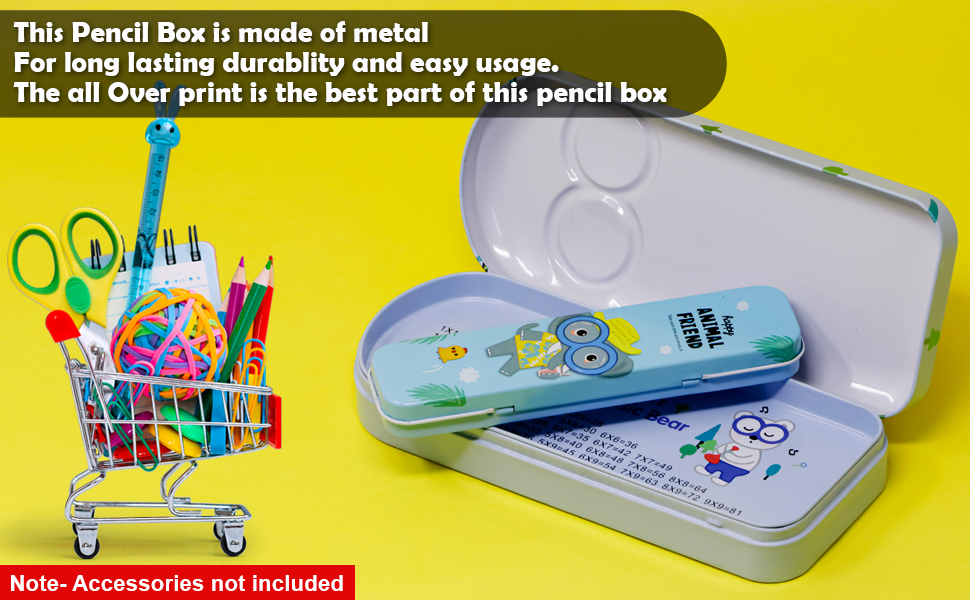 pencil box sky blue stylish,for girls,for students,for boys,for kids,for childrens